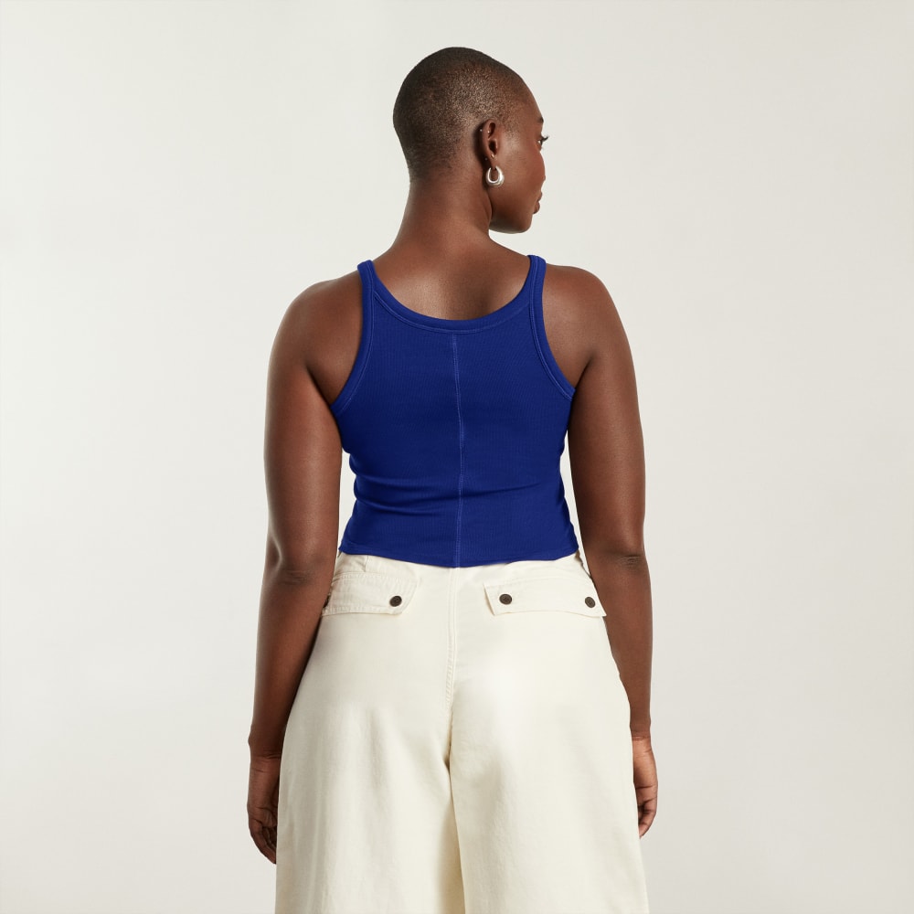 The Pima Micro-Rib Short Tank | Cobalt