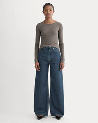 The Luxe Rib Long-Sleeve Crew | Washed Heathered Fatigue