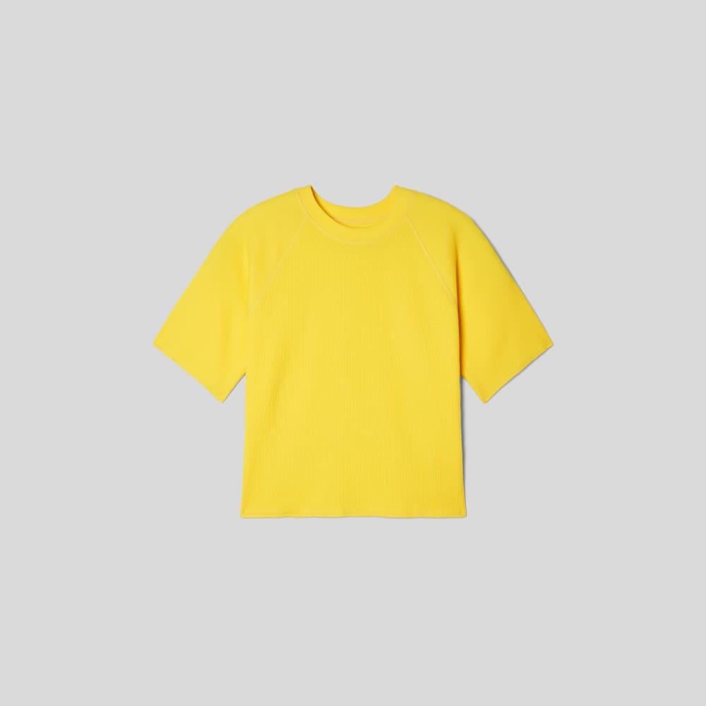 The Organic Cotton Waffle Raglan Tee | High Visibility Yellow