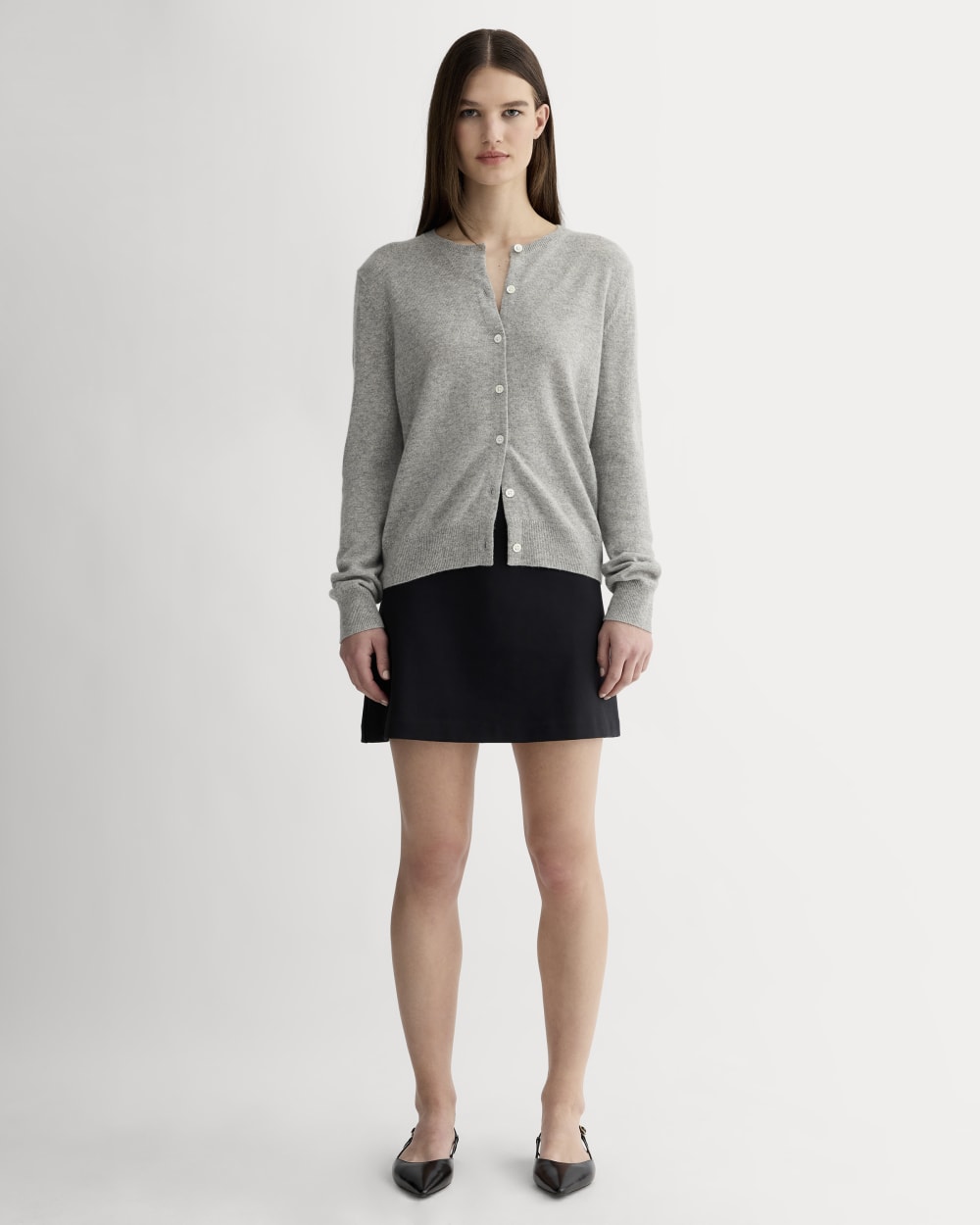 The Classic Cardigan in Cashmere | Light Heather Grey