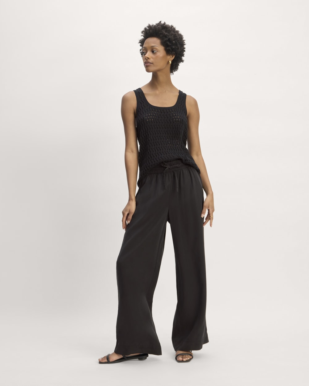 The Crochet Knit Tank | Black