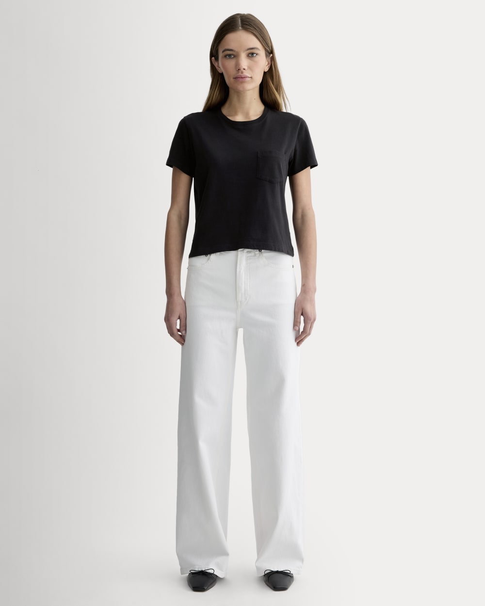 The Box-Cut Tee in Essential Cotton | Black | Pocket