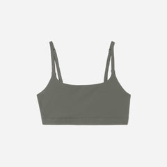 The Invisible Square-Neck Bralette | Pewter Green