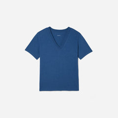 The Vintage V-Neck Hemp Tee | Deep Blue