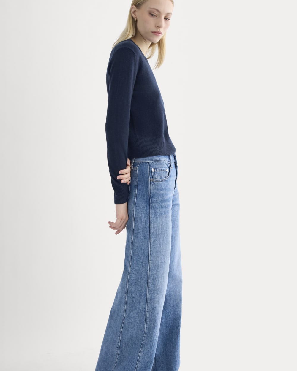 Paneled Wide-Leg Jean | Tungsten Scratch