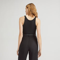 The Supima® Micro-Rib Cropped Tank | Black