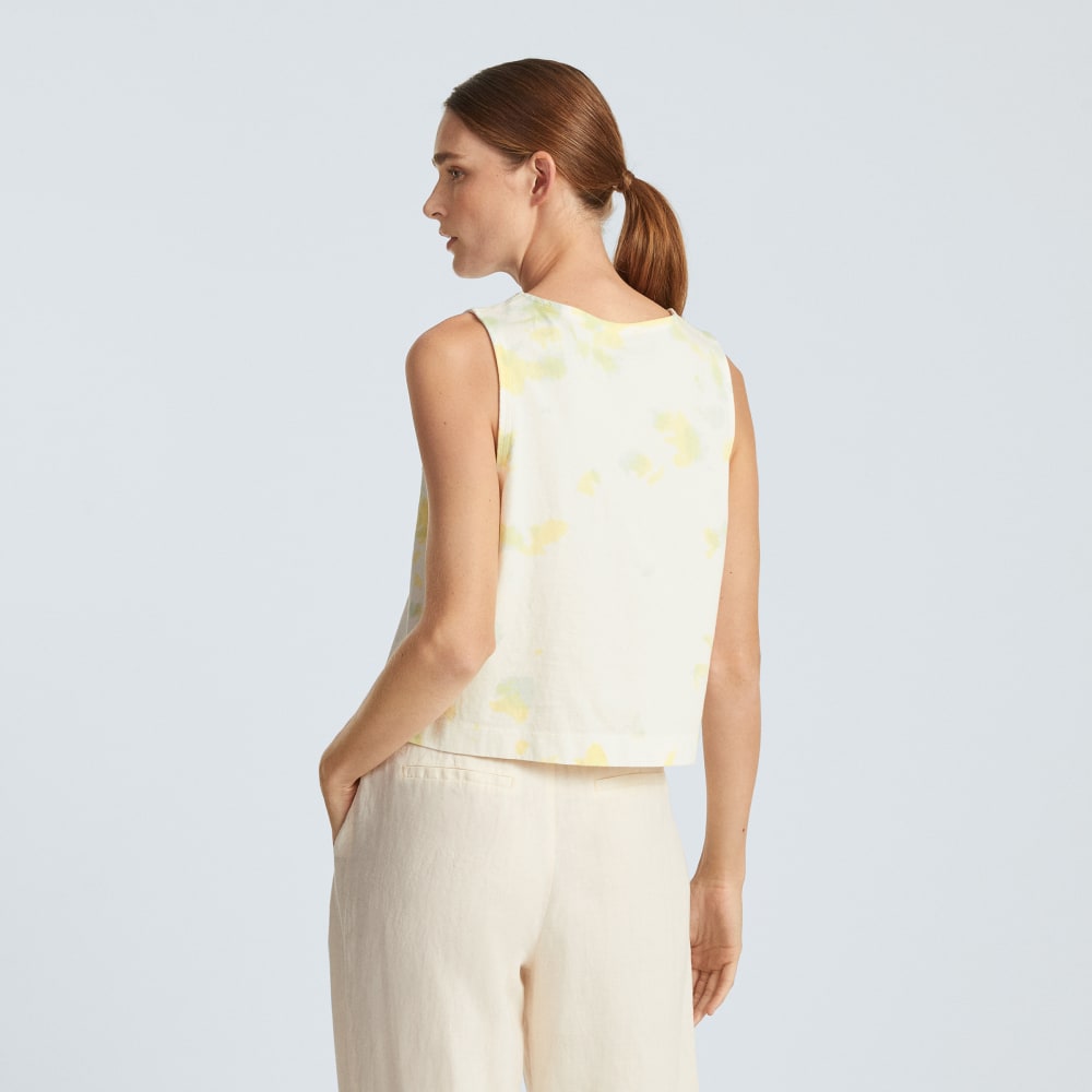 The Premium Weight Cropped Pocket Tank | Seafoam Tie Dye