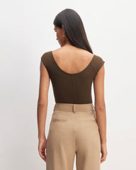 The Supima® Form Cap-Sleeve Tee | Cocoa