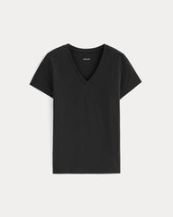 The Slim V-Neck Tee in Essential Cotton | Black