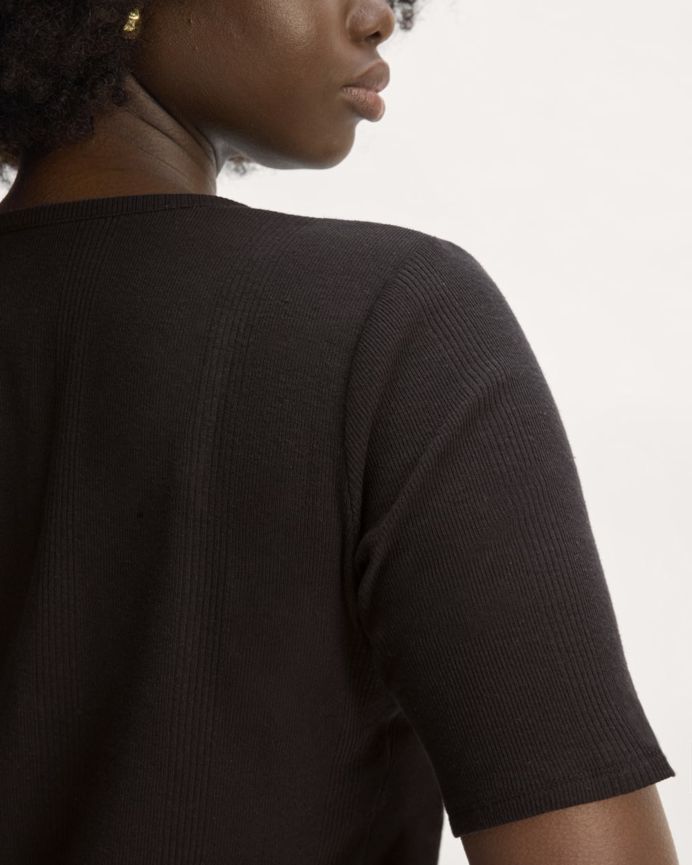 The Vintage Rib Henley | Black