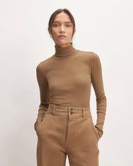 The Luxe Rib Turtleneck | Toasted Coconut