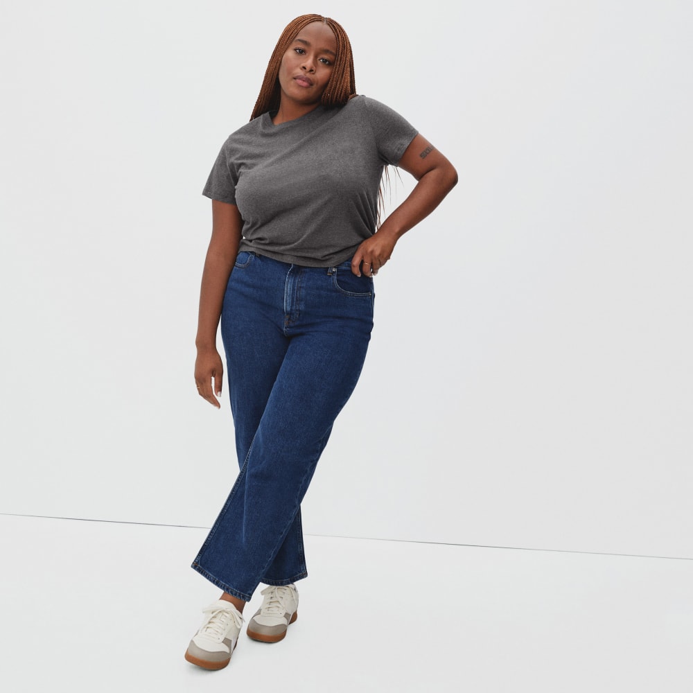 The Organic Cotton Box-Cut Pocket Tee | Charcoal | No Pocket