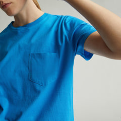 The Box-Cut Tee in Essential Cotton | Brilliant Blue | Pocket