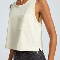 The Premium Weight Cropped Pocket Tank | Canvas