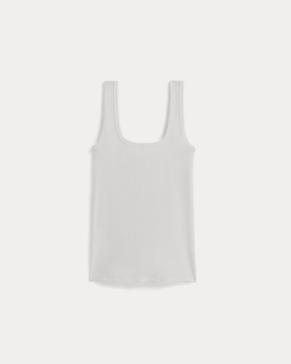 The Luxe Rib Square-Neck Tank | White