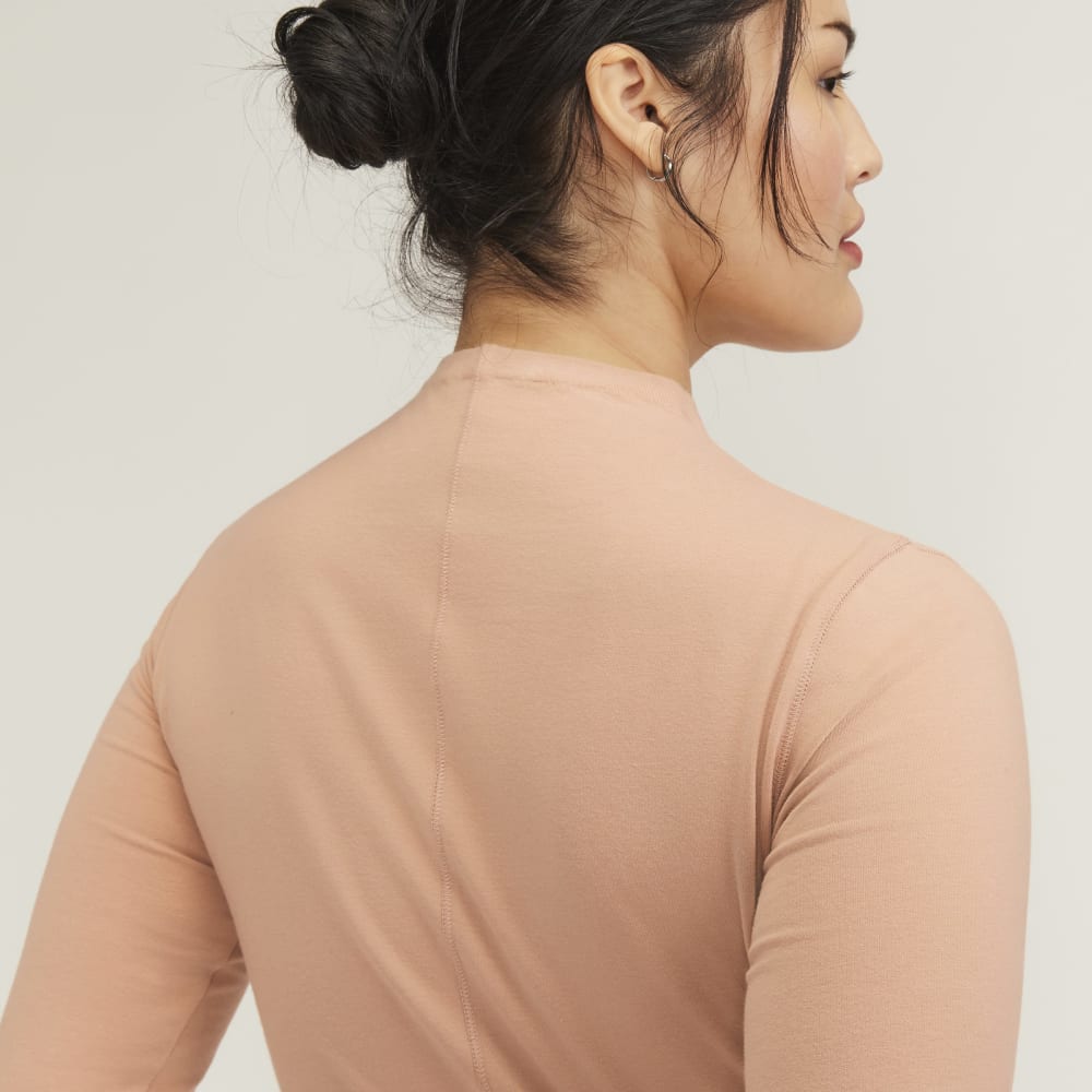 The Supima® Form Funnel Neck Tee | Blush Pink