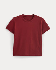 The Box-Cut Tee in Essential Cotton | Merlot | No Pocket