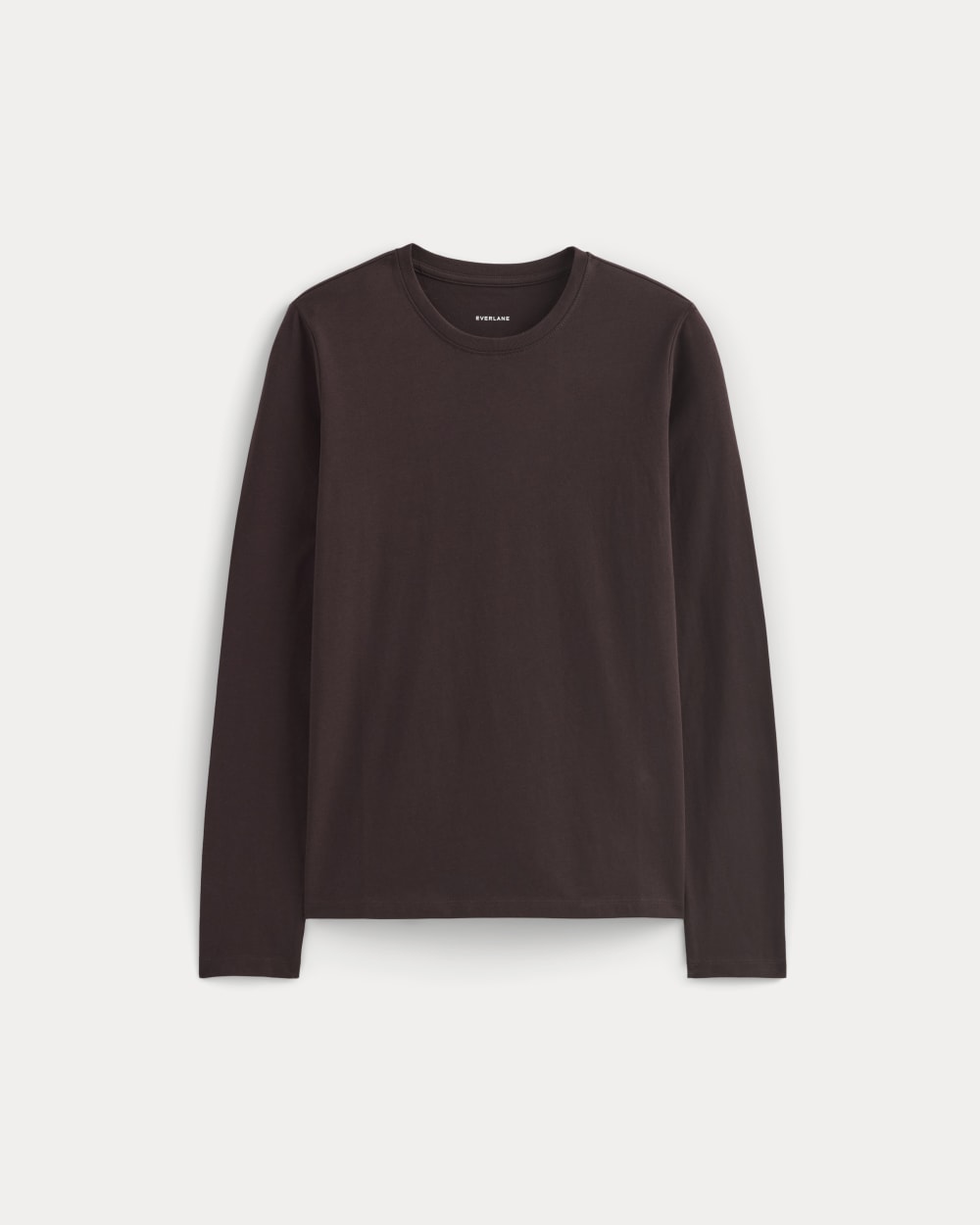 The Slim Long-Sleeve Crew in Essential Cotton | Dark Chocolate