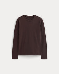 The Slim Long-Sleeve Crew in Essential Cotton | Dark Chocolate