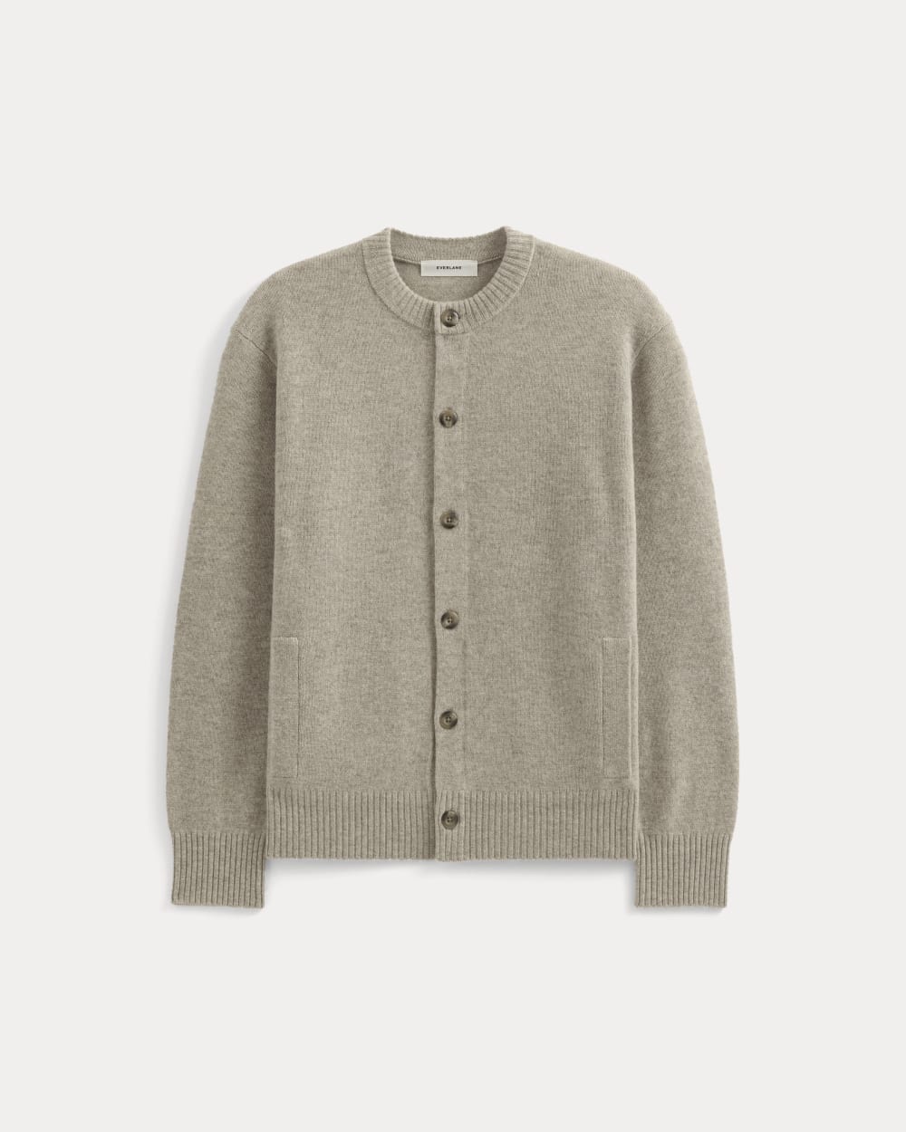 Luxe Merino Crew Cardigan | Heather Gravel