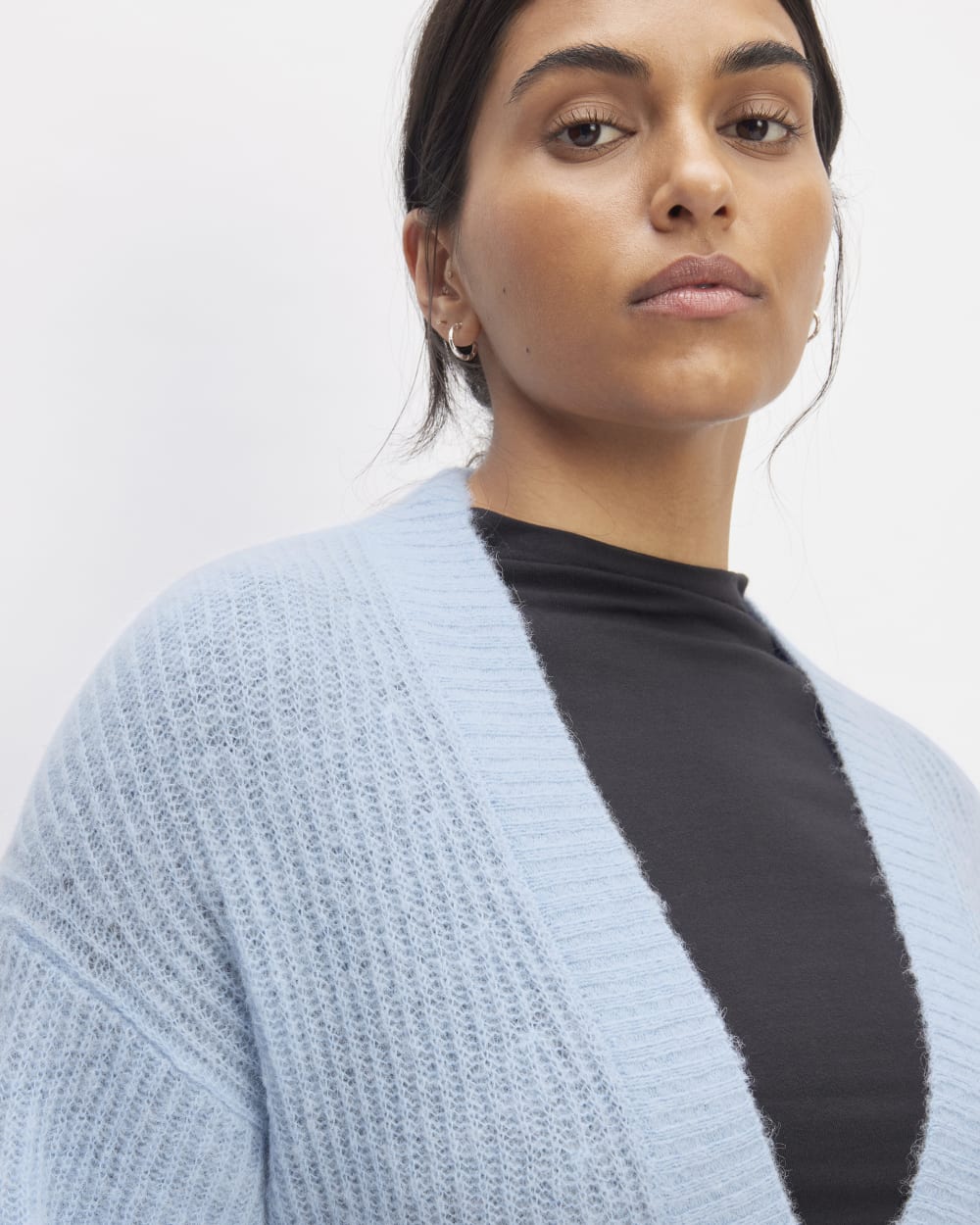 The Alpaca Oversized Cardigan | Chambray Blue