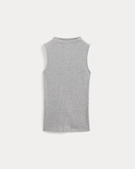 The Luxe Rib Funnel-Neck Tank | Classic Heather Grey