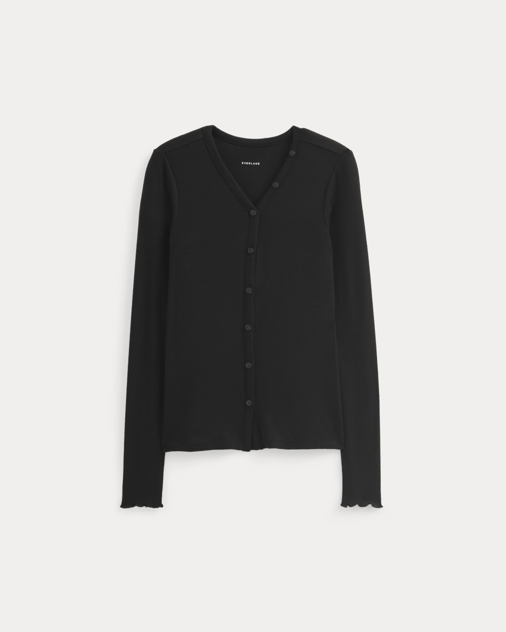 Sheer V-Neck Cardigan in Butterluxe | Black