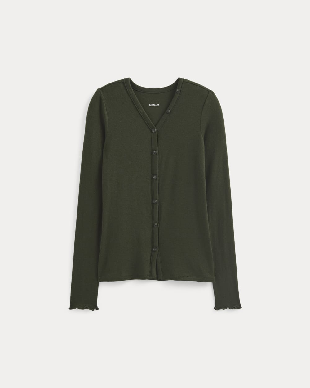 Sheer V-Neck Cardigan in Butterluxe | Dark Green