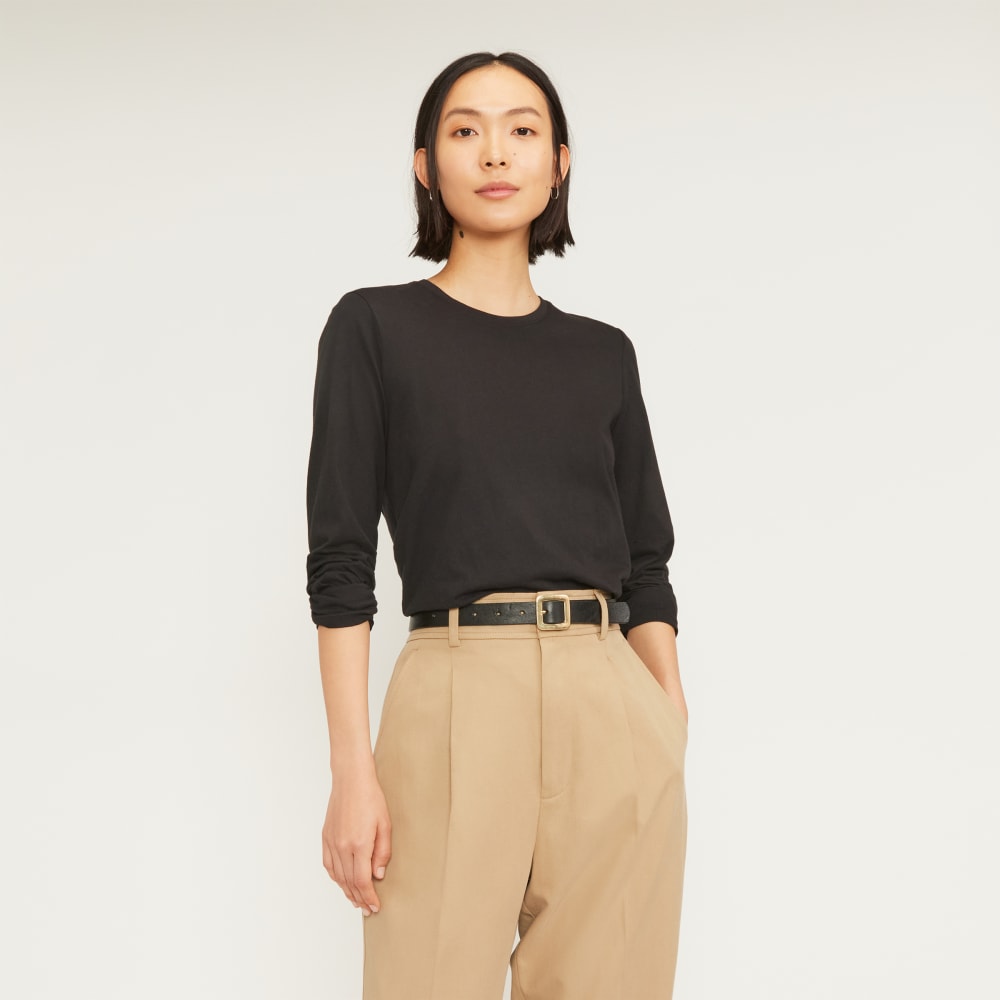 The Organic Cotton Long-Sleeve Crew | Black