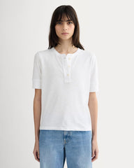 The Henley in Cotton Linen | White