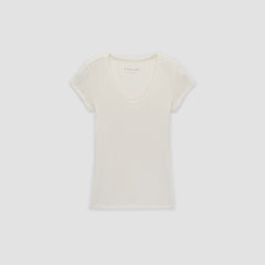 The Rib Soft Knit Scoop-Neck Tee | Bone