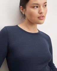 The Luxe Rib Long-Sleeve Crew | Navy