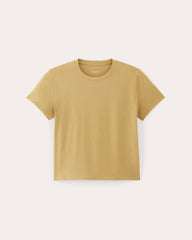 The Box-Cut Tee in Essential Cotton | Golden Oak | No Pocket
