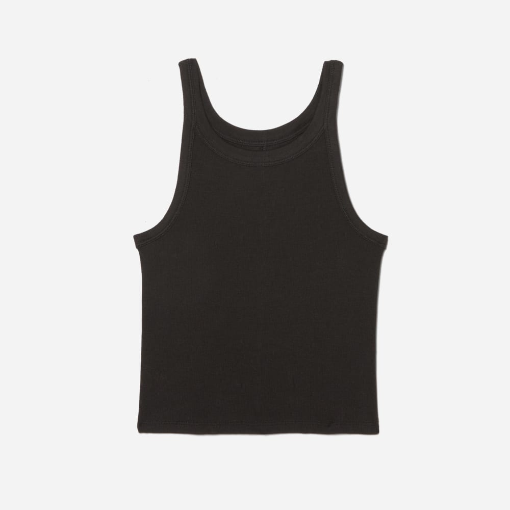 The Pima Micro-Rib Short Tank | Black