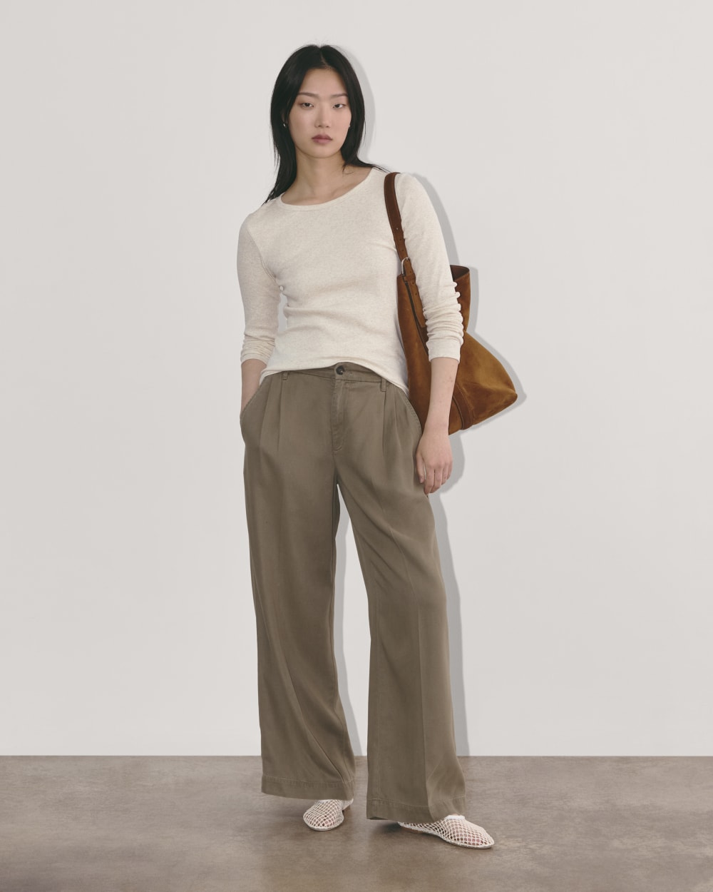 The Luxe Rib Long-Sleeve Crew | Heathered Oat