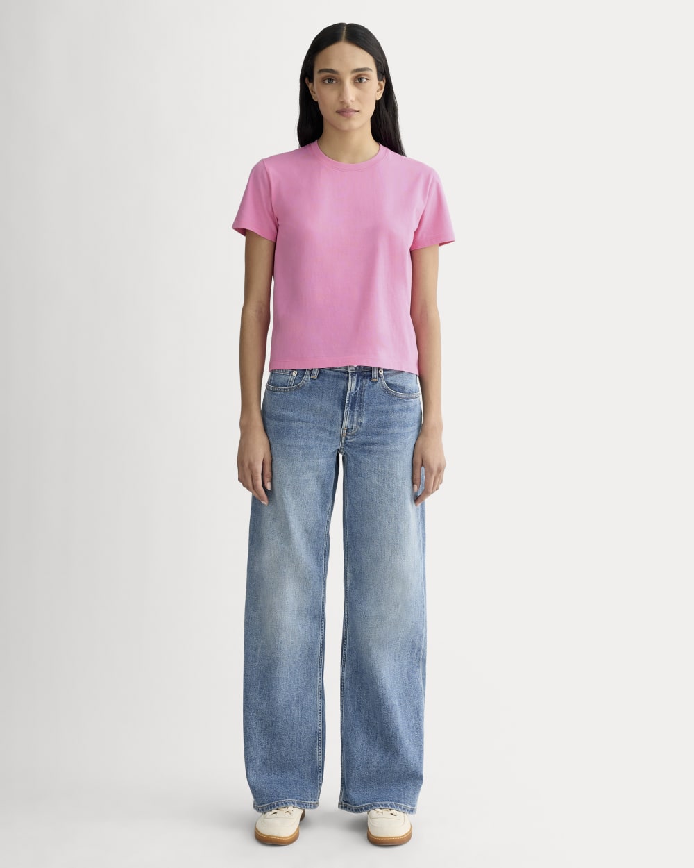 The Box-Cut Tee in Essential Cotton | Deep Pink  | No Pocket