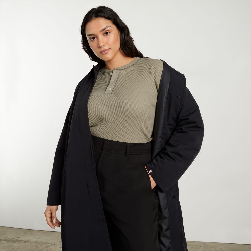 The Organic Cotton Waffle Henley | Field Green