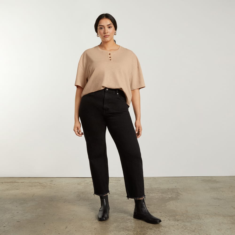 The Vintage Henley Hemp Tee | Hazelnut