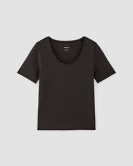 The Form Scoop-Neck Tee | Black