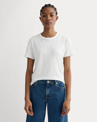 The Box-Cut Tee in Cotton Linen | White