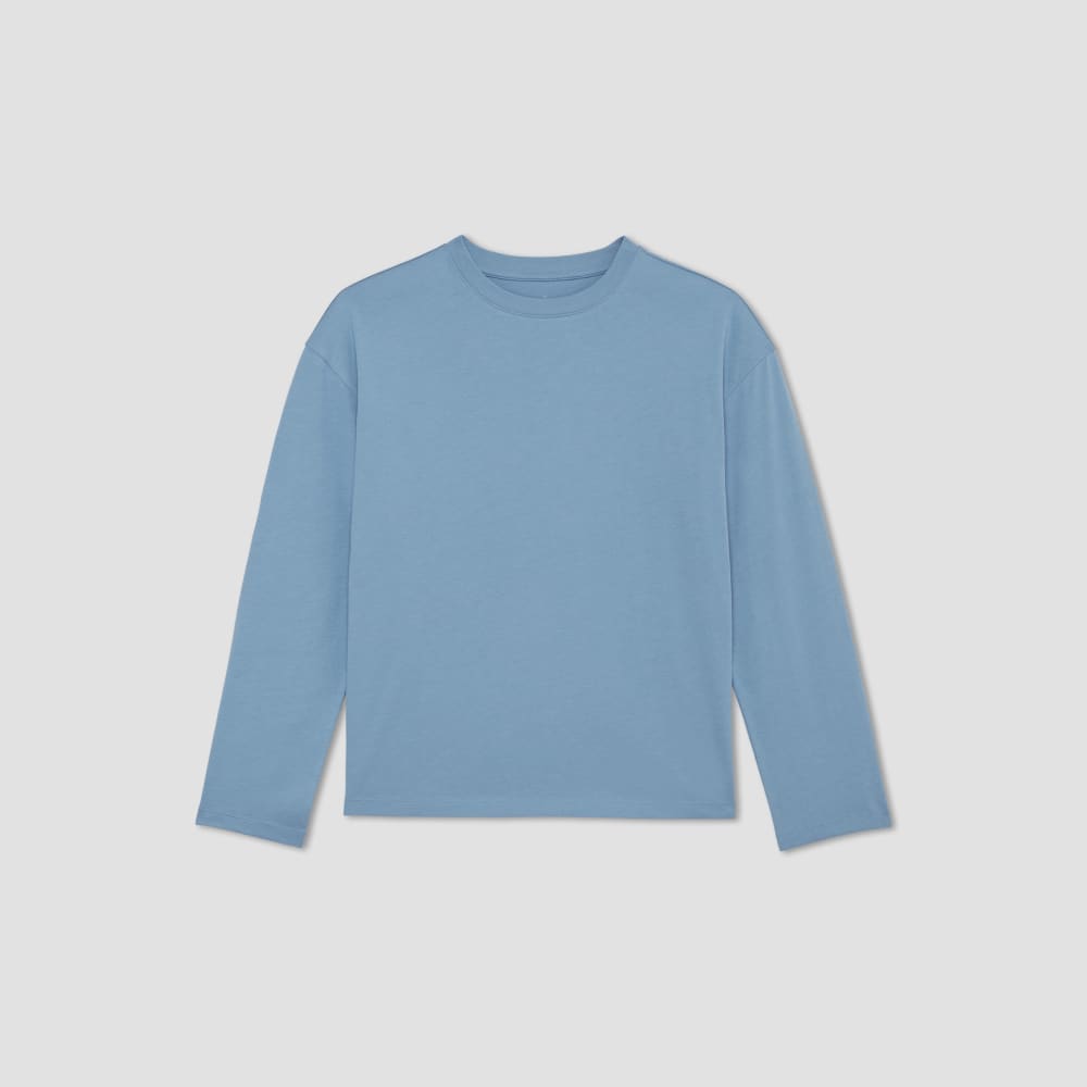The Organic Cotton Relaxed Long Sleeve Tee | Heritage Blue