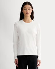 The Slim Long-Sleeve Crew in Essential Cotton | White