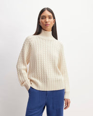 The Cotton Merino Cable Turtleneck | Canvas