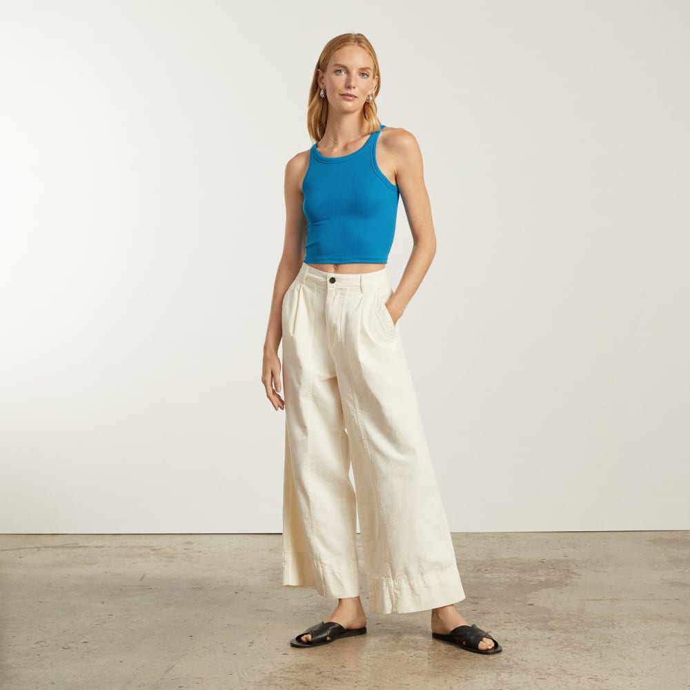 The Pima Micro-Rib Short Tank | Horizon Blue