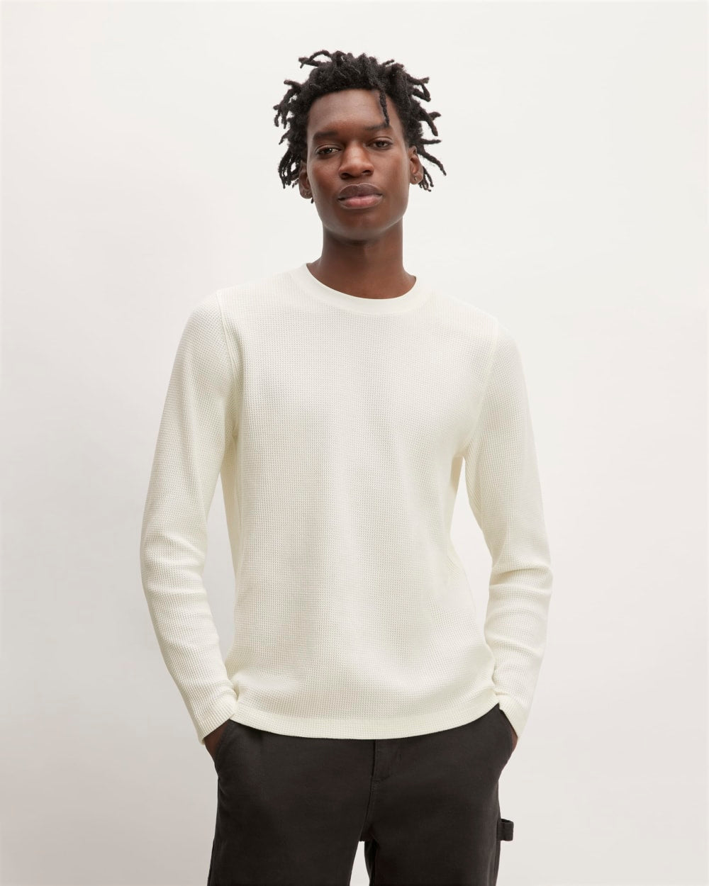 The Waffle Long-Sleeve Crew | Bone