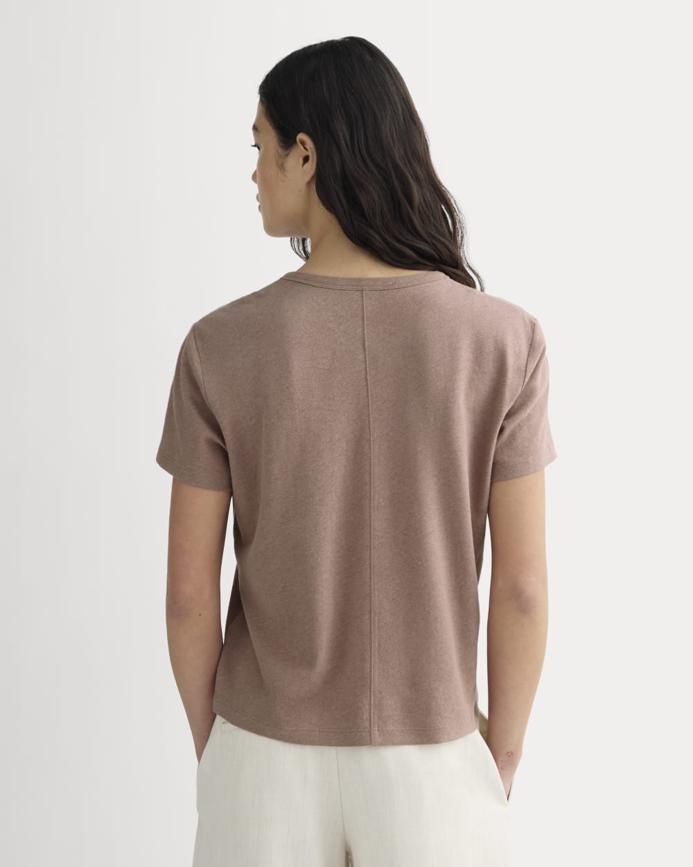 The Box-Cut Tee in Cotton Linen | Rose Dusk