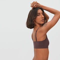 The Invisible Square-Neck Bralette | Dark Tan