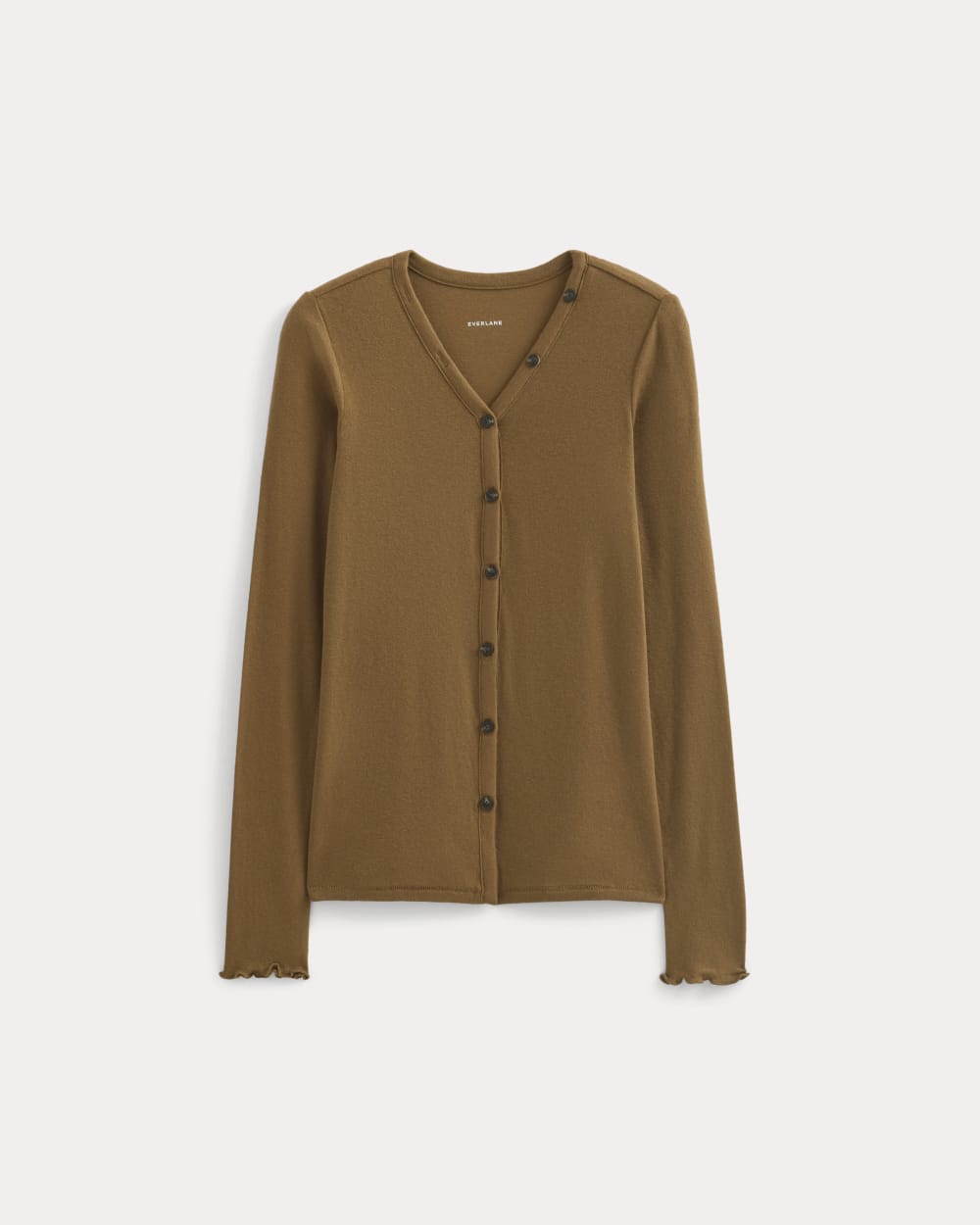 Sheer V-Neck Cardigan in Butterluxe | Toffee