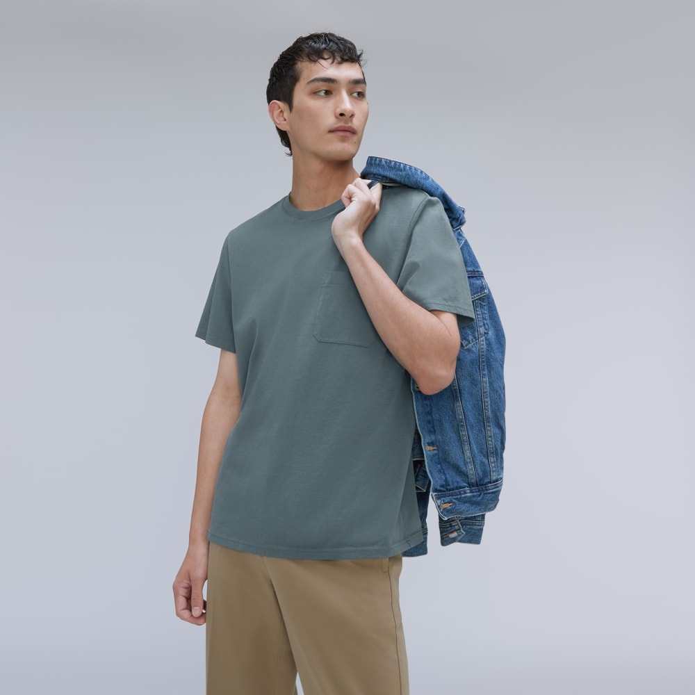 The Organic Cotton Pocket Tee | Greyish Blue