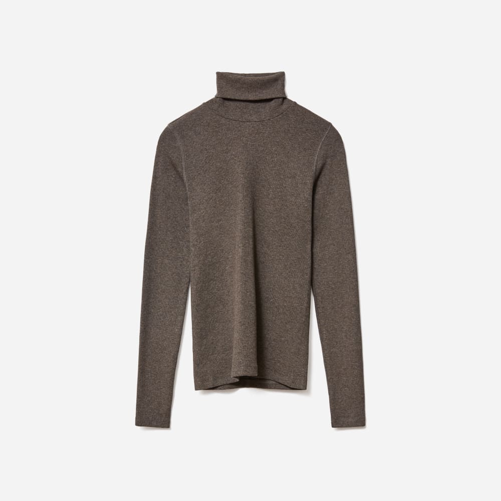The Luxe Micro-Rib Turtleneck | Heathered Fatigue
